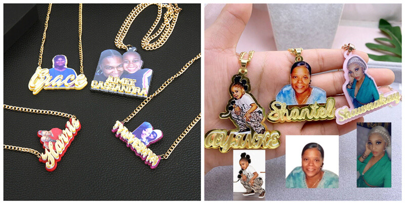 personalised acrylic picture necklace pendant wholesale custom acrylic picture necklace with pictures bulk 